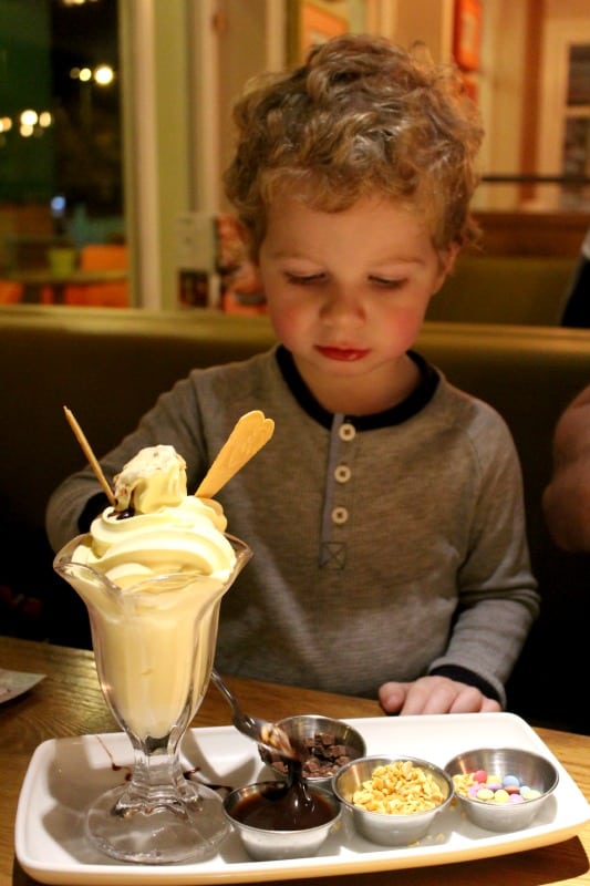Childrens pudding dessert Harvester