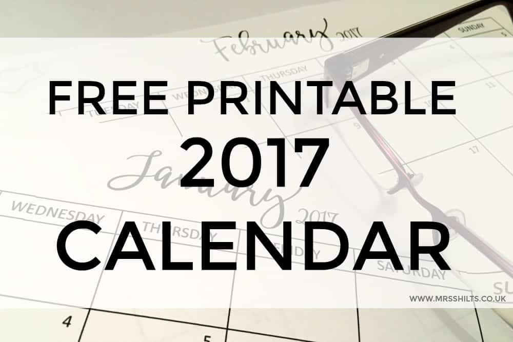 Printable 2017 Calendar