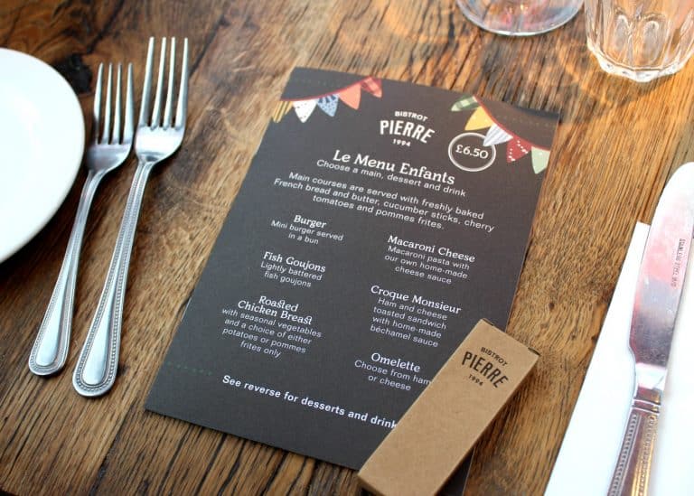 Bistrot Pierre Menu Enfant