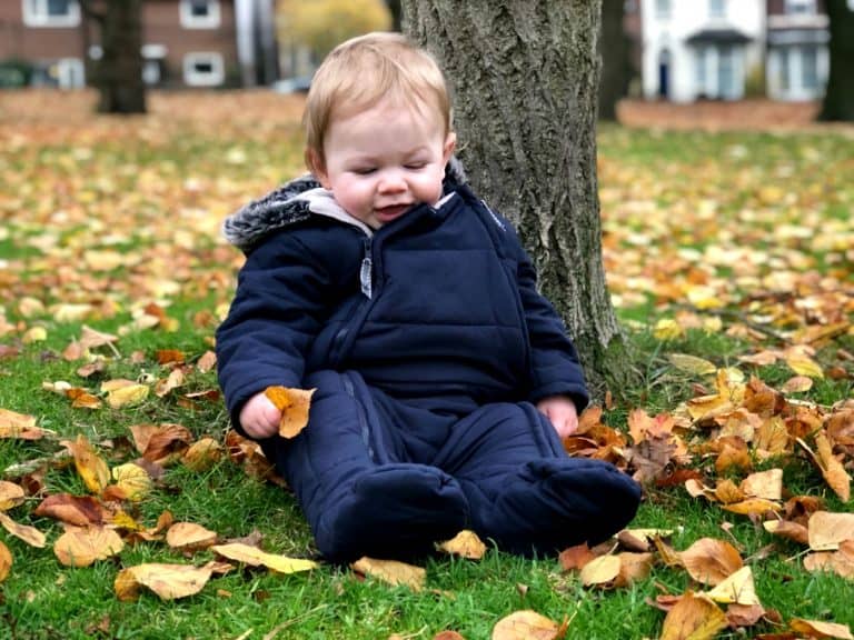 The Essential One Baby Fur Trim Navy Snowsuit