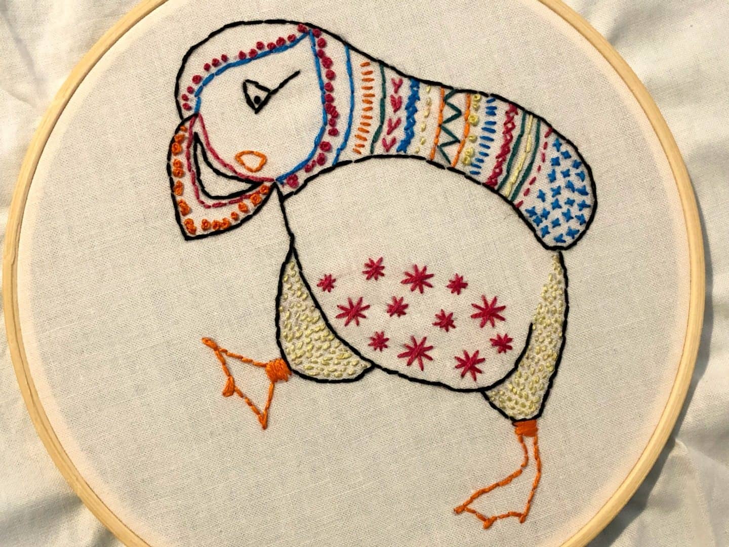 Contemporary Embroidery Kit Puffin