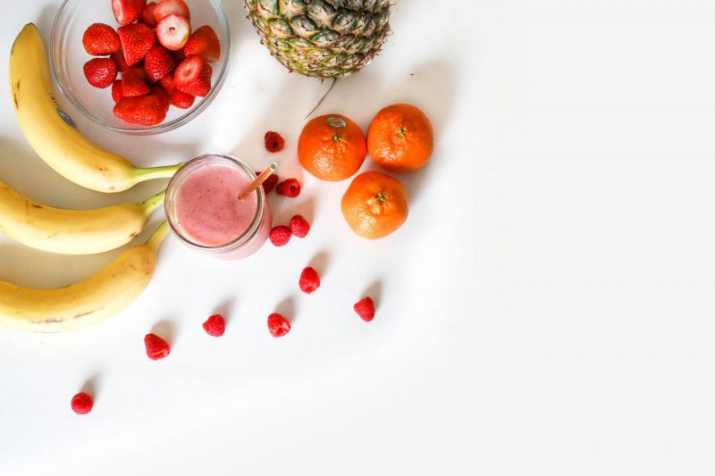 Fruit on white background