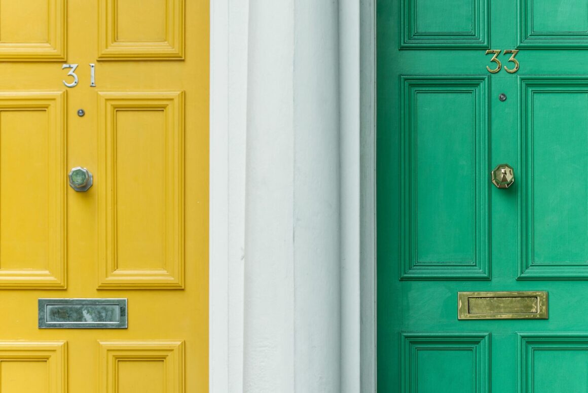 yellow door green door