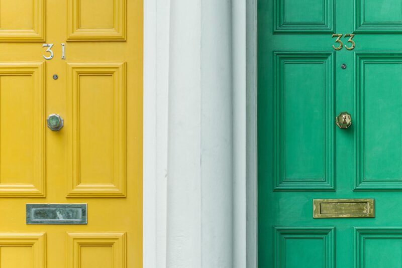 yellow door green door