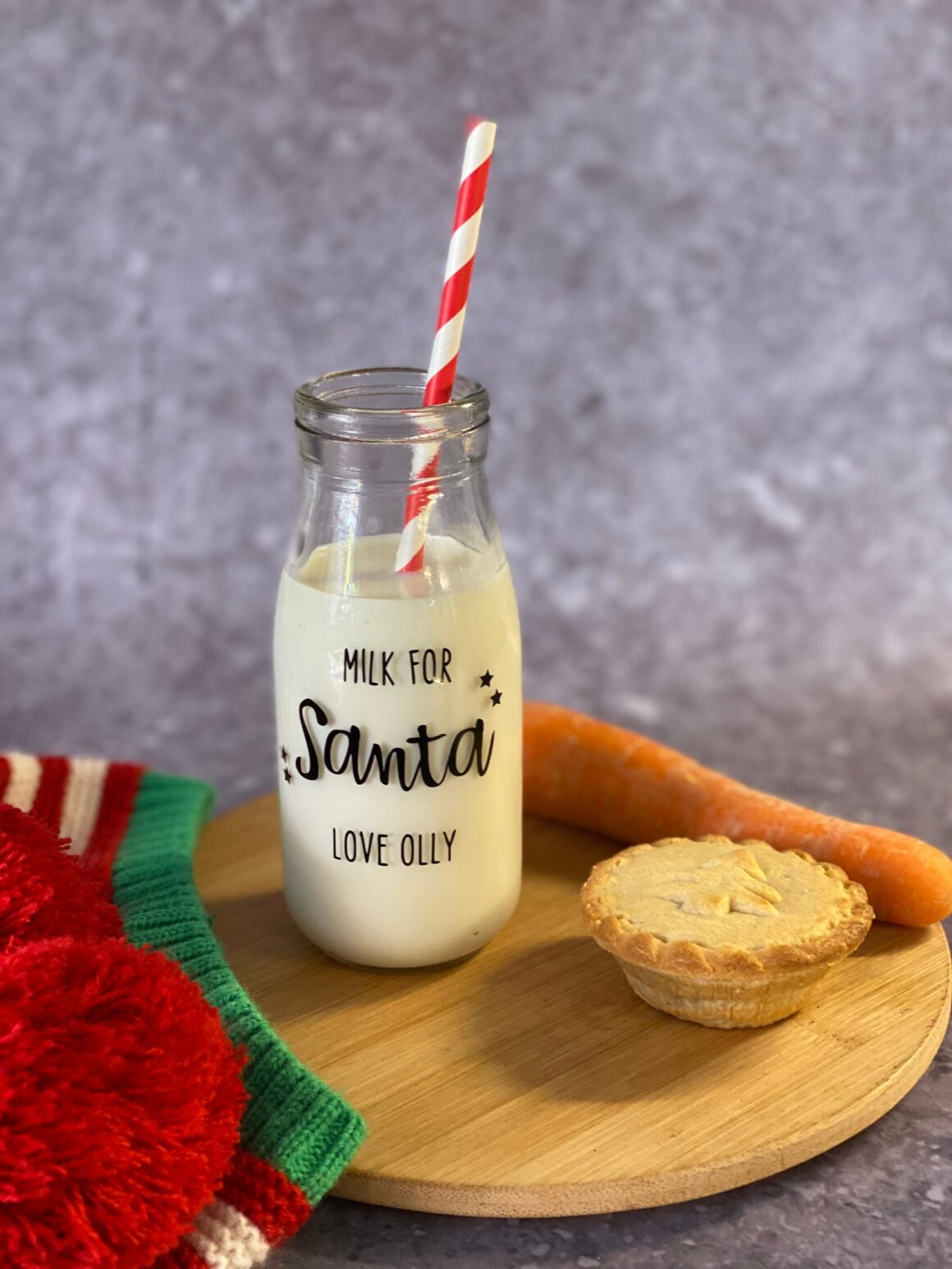 Personalised Milk Bottle for Santa from On the Nice List Designs 