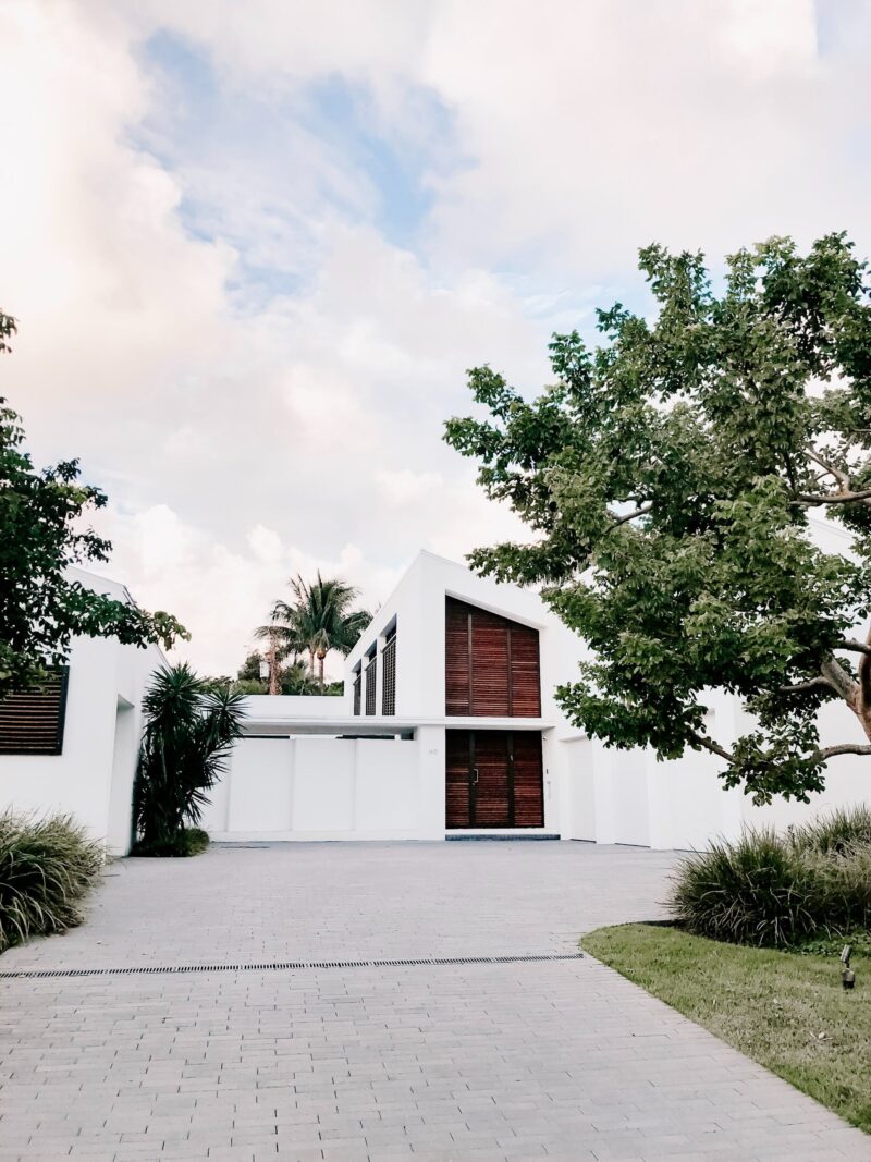 white brown house