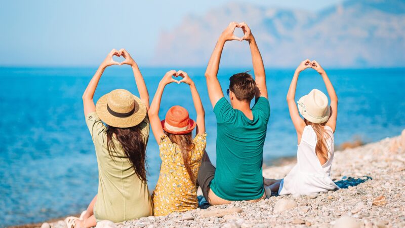family beach